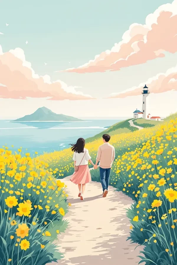 济州岛的一天 旅行海报