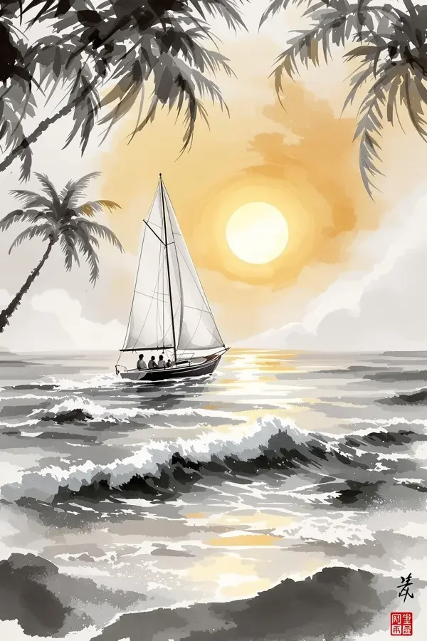 三亚破晓 旅行海报