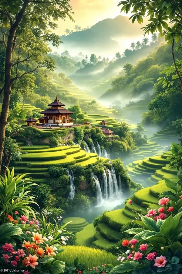 巴厘雨林 旅行海报