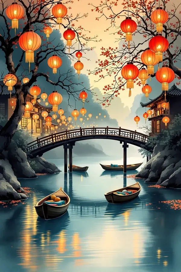 顺化灯影 旅行海报